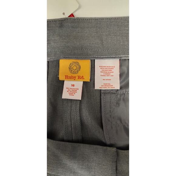Ruby Rd. Wide-Leg  Dress Pants Size 16 Color Gray - Picture 5 of 5